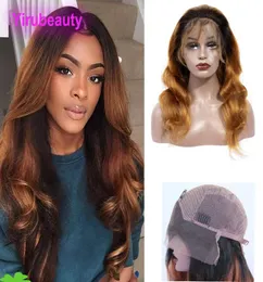 Peruvian Virgin Hair Lace Front Wig 1B30 Body Wave Human Hair Products 1232 tum 1B 30 Ombre Hair1102973