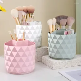 Makeup Brushes Rotertable Brush Storage Box Desktop Round Eyebrow Pencil Lipstick Holder Organizer Cosmetics Container