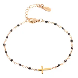 Design de moda charme pulseiras populares totem religioso jóias pulseira de aço inoxidável óleo gotejamento cruz