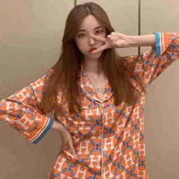 Pajama projektantka damskiej drukowana 9/4 rękawu Pajama French Light Luksusowy luksusowy mody pomarańczowy