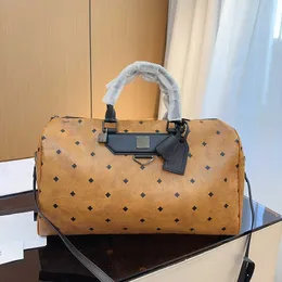 luxury duffle bag designer luggage m travel bags women mens vintage print large leather weekend bag brown black handbags 240319