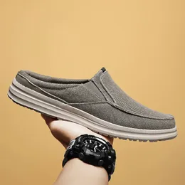 Mens Sapatos casuais teatrais pães respiráveis homens meio chinelos masculinos confortáveis sapatos de caminhada ao ar livre tênis clássicos 240401