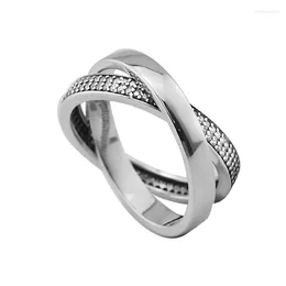 Klusterringar ckk ring vitt löfte för kvinnor män anillos mujer 925 sterling silver smycken bröllop aneis hombre