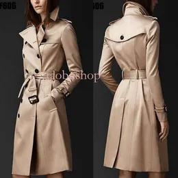 qualità autentica CON LOGO Trench stile britannico da donna Cappotti da donna nuovi Primavera e autunno Cappotto doppio bottone lungo Taglie forti S-3XL