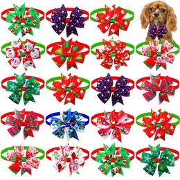 50st Dog Christmas Accessories Dog Bow Tie Pet Dog Cat Xmas Bowties Slips Small Hund Holiday Party Grooming Accessores 240311