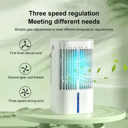 Electric Fans 2023 New USB 900ML Color Lamp Portable Time Mini Air Conditioning Cooler Fan Cooler Air Humidifier For Office Bedroom 240319