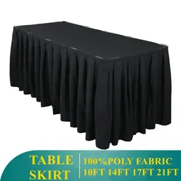 100% polyester bankettbord kjol rektangel bordsduk kjol för bröllop evenemang fest el dekoration 240315