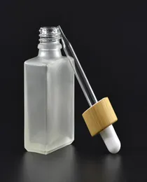 30ml Clearfosted Glass Dropper Bottles 액체 시약 피펫 스퀘어 에센셜 오일 향수 병 연기 오일 E 액체 병 BA1194591