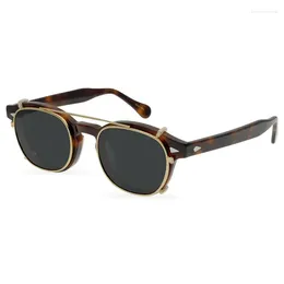 Sunglasses Korean Round Eyeglasses With Snap On Clip Polarized Men Myopia Reading Optical Frame Glasses Women Uv400