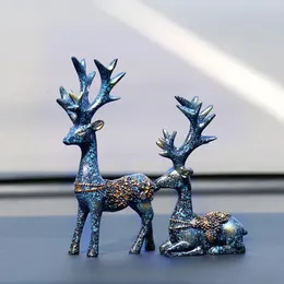 2st Lucky Deer Sculpture Harts Staty Tabletop Ornament Housewarming Gift Home Room Decoration Living 240306