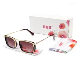 Sunglasses HBK Rectangle Women's Sports Flat Top Double Bridges Men's Outdoor Fishing And Riding Glasses