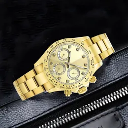 Zegarek męski luksusowy wielofunkcyjny żółty złoto stal nierdzewna pasek Automatyczny mechaniczny projektant mody zegarek Montres de lukse Waterproof Orologio di Lusso