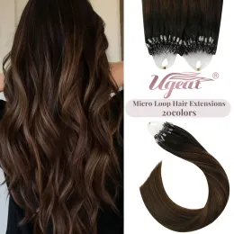 Extensions Ugeat Micro Loop Haarverlängerungen 1424" Remy Vorgebundene Haarverlängerungen 50g/Packung Micro Link Haarverlängerungen Echthaar