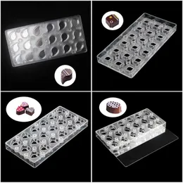Baking Moulds PC Choc Mould Polycarbonate Chocolate Mold Sturdy and Durable Magnetic Stainless Steel Transfer Plate Candy Forms Baking Tools L240319