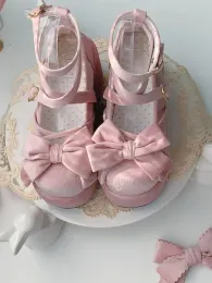 펌프 일본 kawaii Mary Janes Shoes 여자 나비 나르 플라이 노트 로리타 스위트 펌프 신발 신중한 인과 관계 귀여운 신발 2023