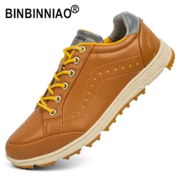 Skor binbinniao Nya vattentäta golfskor svarta män högkvalitativa golf sneakers bekväma fotkärna anti slip walking sneakers