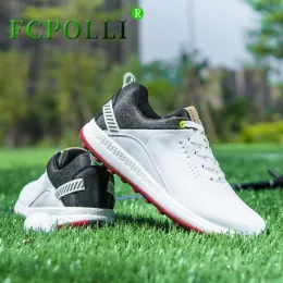 Sapatos outono 2022 Treinamento de golfe para masculino Luxury Brand Sapatos de ginástica Mens Antislippery Golf Shoes Men Sapatos de Caminha Man Tamanho 4047