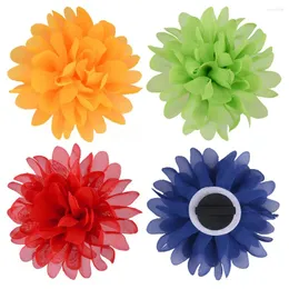 Vestuário para cães 100pcs tamanho grande flor-collar laços removíveis chiffon colar de gato encantos suprimentos para animais de estimação