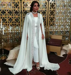 Dubai Abiti da sera musulmani Paillettes bianche Caftano Chiffon Mantello Abiti da ballo Abiti per occasioni speciali Abito arabo a maniche lunghe Evenin5030948