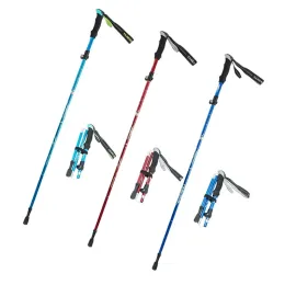 Sticks 5Section Outdoor Fold Trekking Pole Camping Portable Walking Hiking Stick For Nordic Elderly Telescopic Easy Put Into Bag 1 PCS