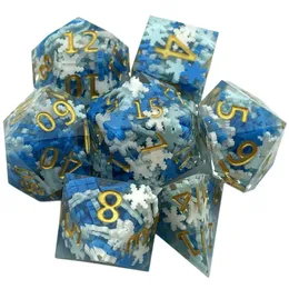 Solid Polyhedral Dice for Role Playing Resin Dragon Scale D Rpg Rol Pathfinder Board Game Gifts 7PCs 240312