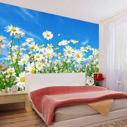 خلفيات Papel de Parede 3D Paisagem مخصص زهور جميلة بو خلفية جدارية غرفة المعيشة رطوبة مقاومة للبيئة ديكور المنزل