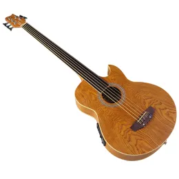 Guitar Fretless 5 String Electric Electric Acoustic Bass Guitar Ashwood Body 43 -calowe matowe wykończenie elektryczna gitara basowa z EQ