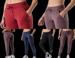womens Yoga Fabric Nakedfeel Workout Sport Joggers Pants Women Waist Drawstring Fitness Running Sweat pant with Two Side Pocke6851714
