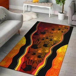 카펫 원주민 그림 핸드 아트 골든 3d 프린트 룸 매트 바닥 방지 카펫 홈 장식 테마 생활
