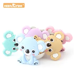 Collane KeepGrow 10 pz Silicone Baby Koala Massaggiagengive Cartoon Dentizione BPA Libero Neonato Ciuccio Placare Catena Collana FAI DA TE Accessori