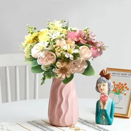 Decorative Flowers 1 Bunch No Watering Clear Texture Flower Arrangement Wedding Simulation Peony Bouquet Artificial Home Supplies