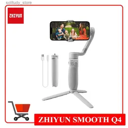 Стабилизаторы Zhiyun Smooth Q4 3-осевой ручной универсальный шарнирный стабилизатор подходит для смартфона Samsung Galaxy Oneplus iPhone 14 13 Pro 11 12 Q240319