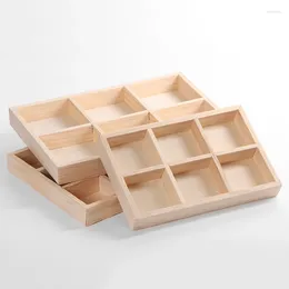 Jewelry Pouches Wood Empty Display Tray Stackable Girds Organizer Stand Jewellery Storage Packaging For Store Exhibit