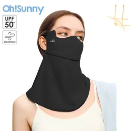 Ohsunny Cycling Face Mask Women Summer UV Protective Masks日焼け止めクールな裏地屋外スポーツの首のプロテディ