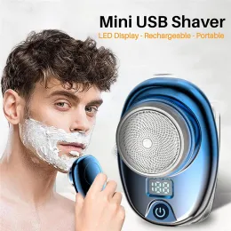 Razor Mini Electric Travel Shaver For Men Pocket Size Tvättbar laddningsbar bärbar smärtfri trådlös trimmer Knive Face Beard Razor