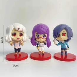 Anime Manga Sasaki Haise Figurki Anime Touka Kirishima Rize Mini Model Komiks Figurka PVC Zabawki Dla Dzieci Prezenty Na Biurko Kolekcjonerskie 240319