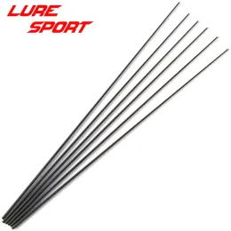 Hastes Luresport 6pcs 25cm 26cm 35cm Ponta de haste de carbono sólido em branco sem pintura Componentes de construção de haste de pesca Acessórios para reparo de vara de pesca DIY