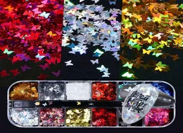 3d borboleta holográfica glitter arte do prego lantejoulas paillettes borboletas espelho de metal flocos prego diy fatia decorações3290251
