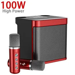 Alto-falantes 100W de alta potência sem fio microfone portátil Bluetooth Speaker Sound Family Party Karaoke Subwoofer Boombox Caixa de Som YS203