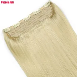 Piece Chocala 20"28" 1pcs set 200g Machine Made Remy Hair One Piece Set With 5 Clips In 100% Brazilian Human Hair Extensions