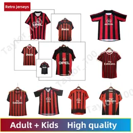 Vintage Jersey En tröja med ett datum 95 96 02 03 04 05 06 07 09 10 11 12 13 14 AC Kaka Milan Ibrahimovic Weah Maldini Seedorf Football Shirts 06-10 Pirlo Baggio Jerseys