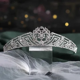 Diademi Barocco Argento Colore Fiore di cristallo Diademi da sposa Corona di strass Spettacolo Diadema Sposa Fascia da sposa Accessori per capelli Bijoux Y20319