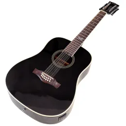 Guitar 12 String Electric Acoustic Guitar Cutaway Design 41 بوصة كاملة من جسم Sapele Guitar العالي اللامع مع التقاط