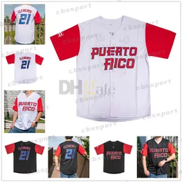 Mäns kvinnors ungdoms Puerto Rico 21 Roberto Clemente World Game Classic Baseball Jerseys Anpassade valfritt namnnummer