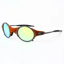 Açık Gözlük Adam Polarize Güneş Gözlüğü Bisiklet Gözlükleri UV400 Balıkçı Metal Bisiklet Gözlük Binicilik E5-3