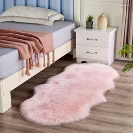 Mattor plysch vardagsrum sovrummet sovrum oregelbunden imitation ull fast färg matta vit vit