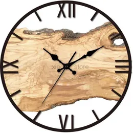 腕時計アクリルの木製の静かな家ハンギングミニマリストデザインアートリビングルームホームホロロゲ240319のための装飾時計