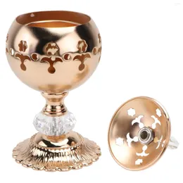 Candle Holders Burner Holder Cewka metalowa mosiężna mosiężna kaznkie wizro -Candlestick stożka stożka węgla drzewnego stolik citronella