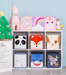 Cube Cuto Cartoon Animal Pattern Pattern Box for Toys Organizer Folding Bins Plush Box for Kids for Kids Storage Basket 2103157213166