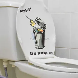 Toalettklistermärken C18 # Cartoon Trash Can Roliga toalettklistermärken Tecknad Baby Urinering Toalett Dörrklistermärke för hushållspappersdekor 240319